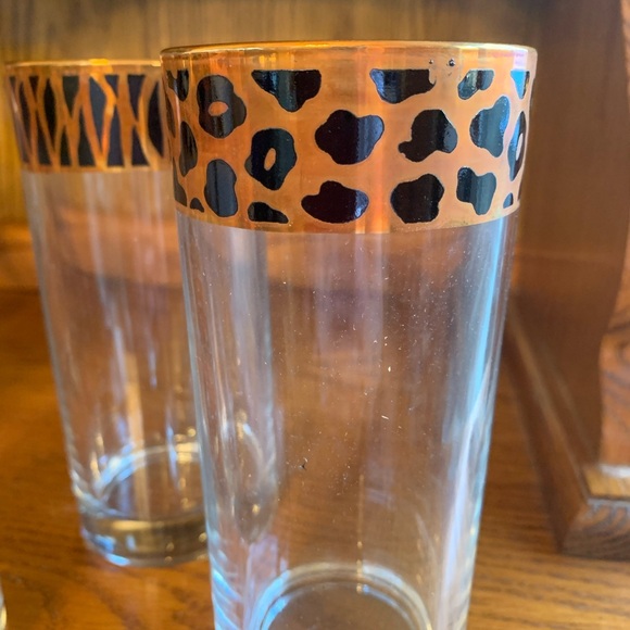Vintage Italian Animal Print Glasses – Set of 4 - Picture 3 of 4
